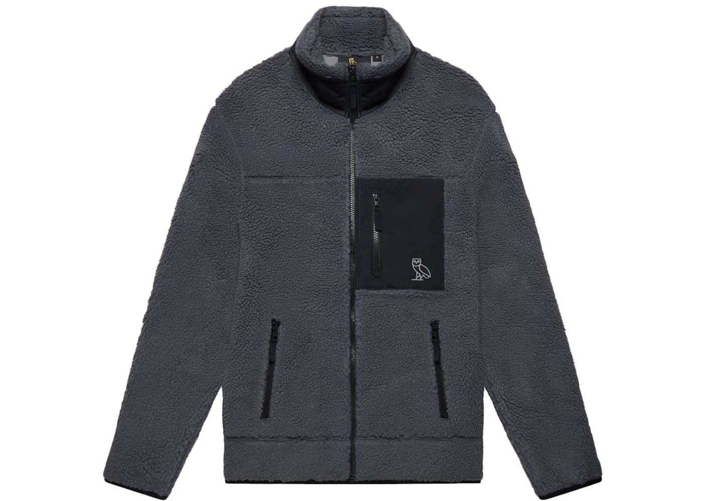 OVO Deep Pile Sherpa Fleece Jacket Grey