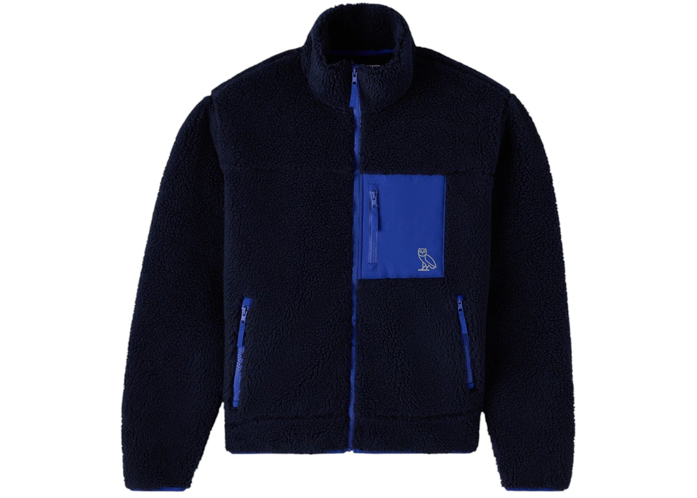 OVO Deep Pile Sherpa Full-Zip Jacket Navy