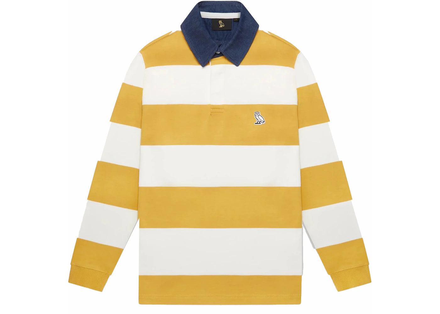 OVO Denim Collar Rugby Shirt Yellow/Cream