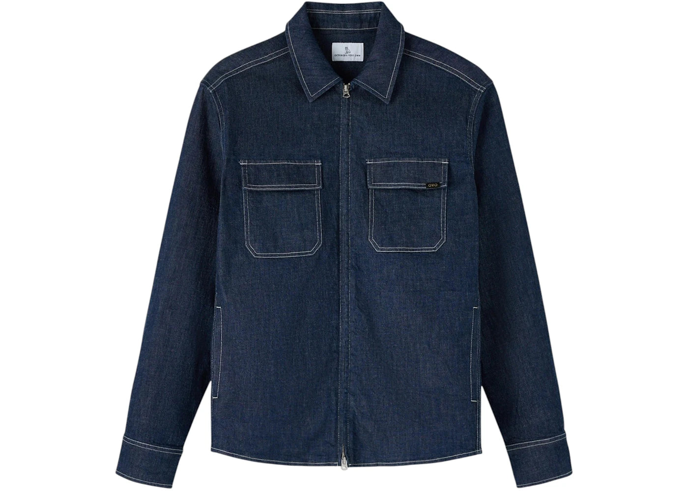 OVO Denim Zip-Up Shirt Dark Indigo
