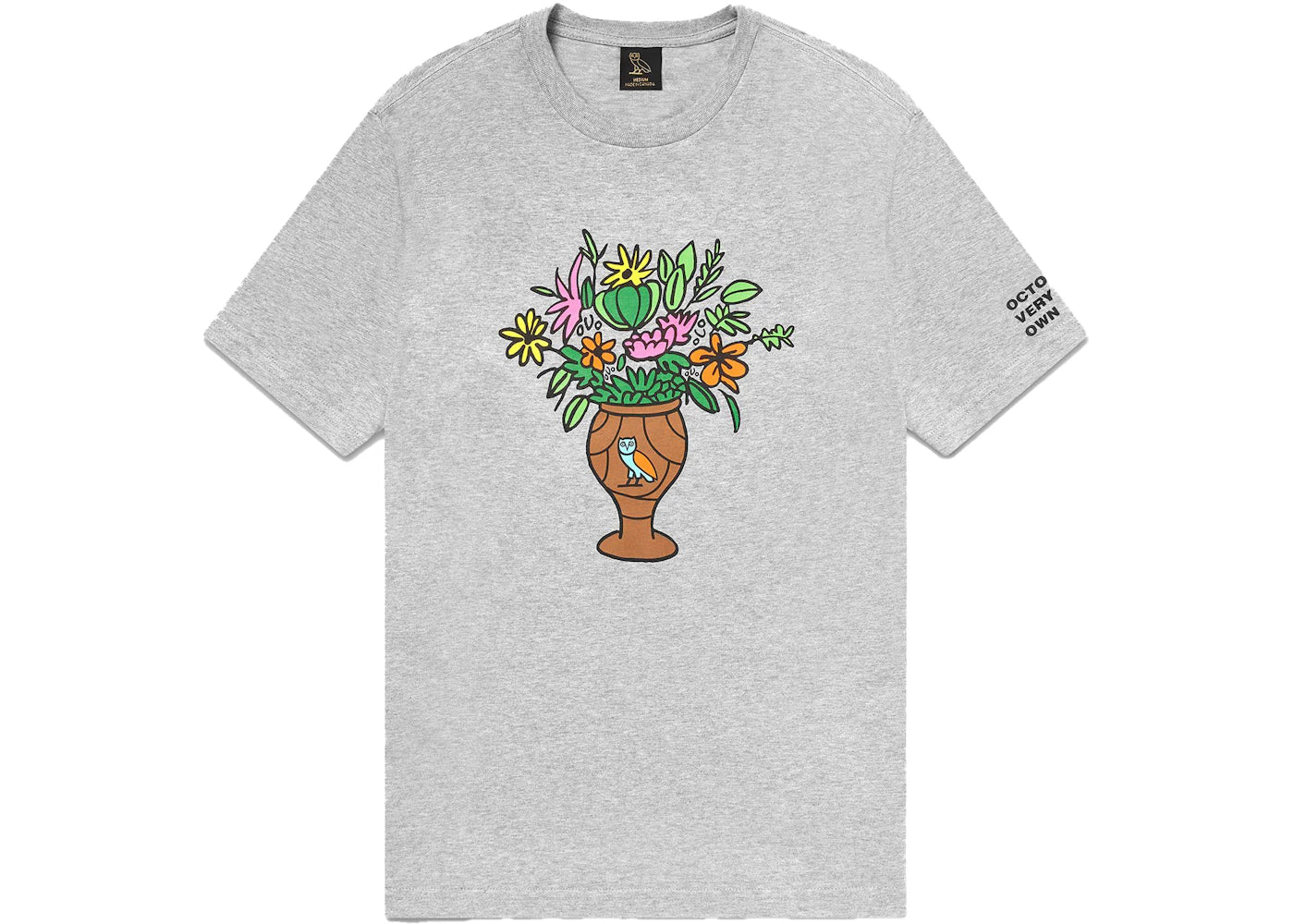 OVO Floral Vase T-shirt Heather Grey