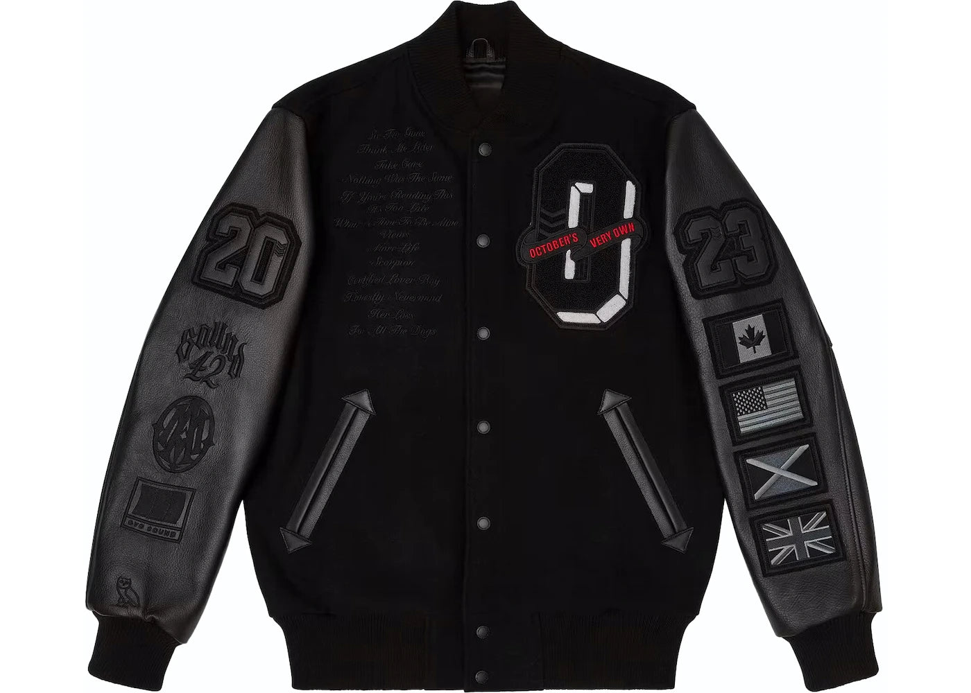 OVO For All The Dogs Varsity Jacket Black