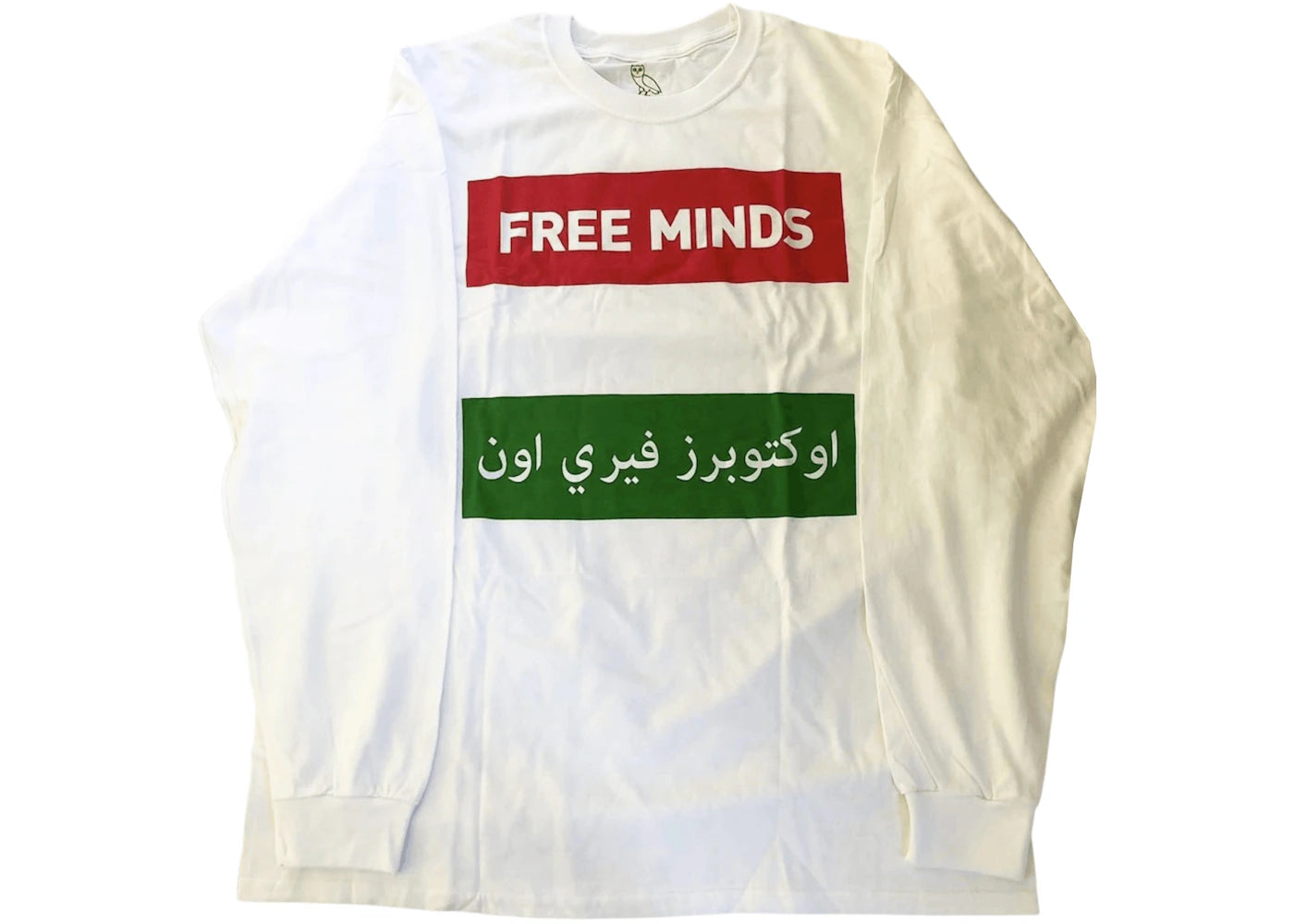 OVO Free Minds Arabic L/S T-Shirt White