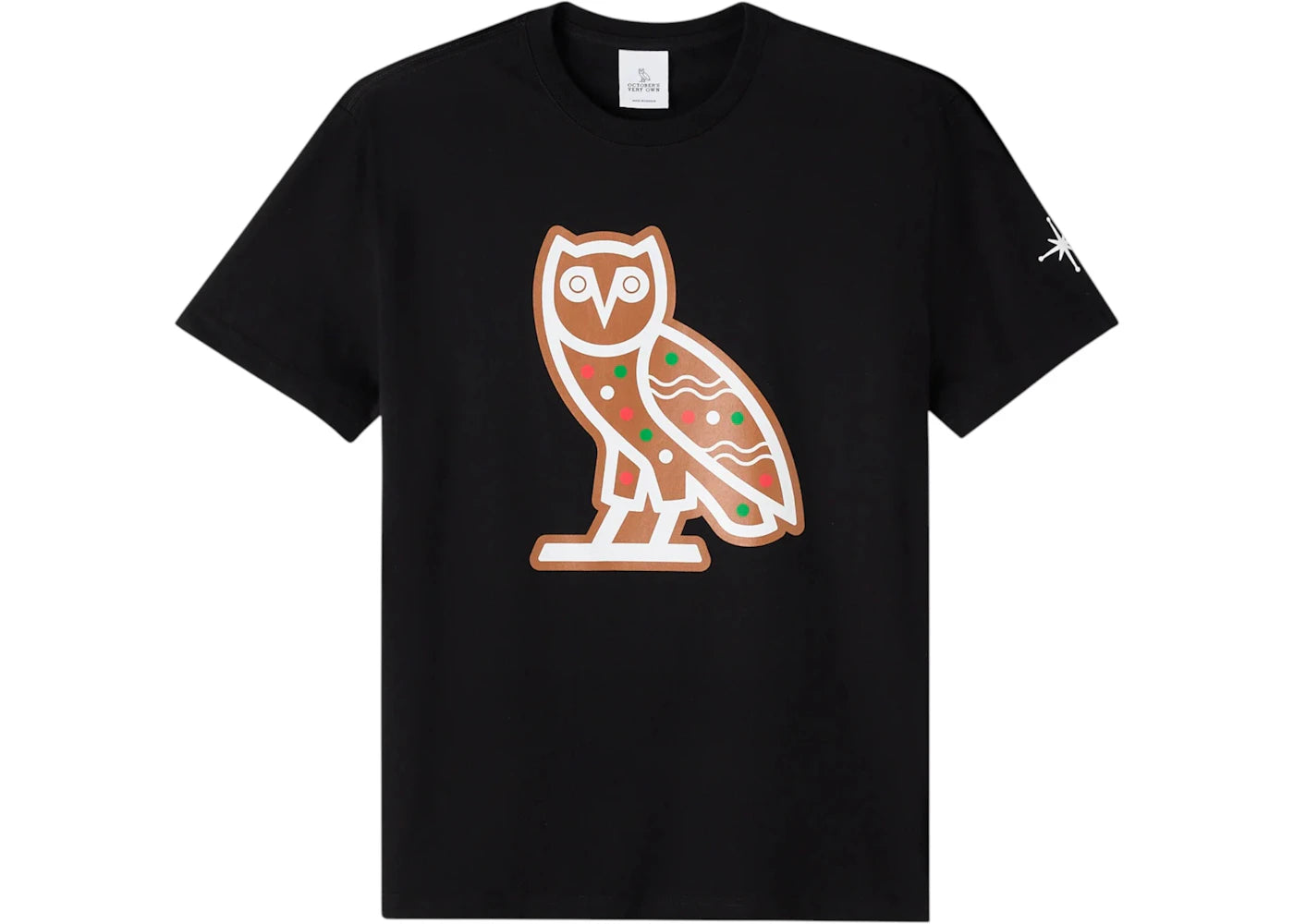 OVO Gingerbread Owl Tee Black