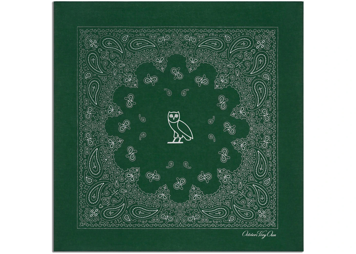 OVO Graphic Print Bandana Forest Green