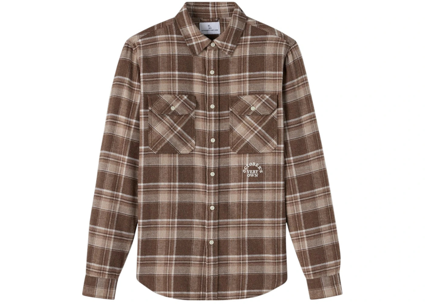 OVO Heather Plaid Flannel Shirt Brown