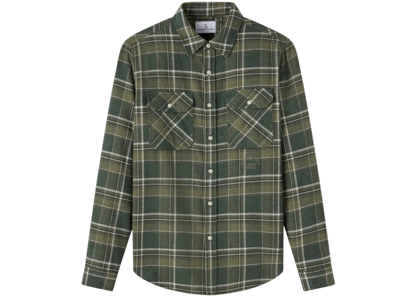 OVO Heather Plaid Flannel Shirt Green