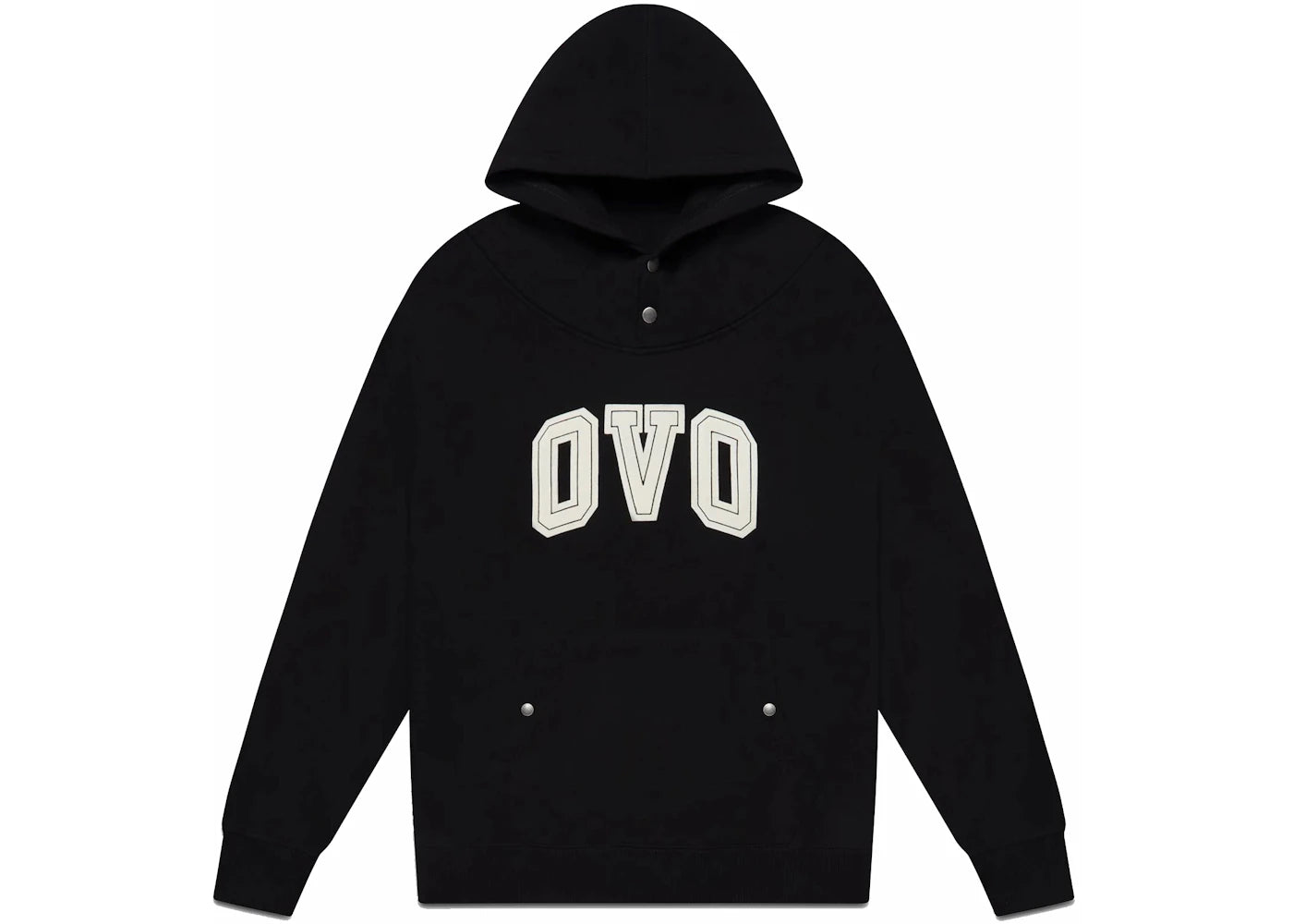 OVO Heavyweight Fleece Snap Hoodie Black