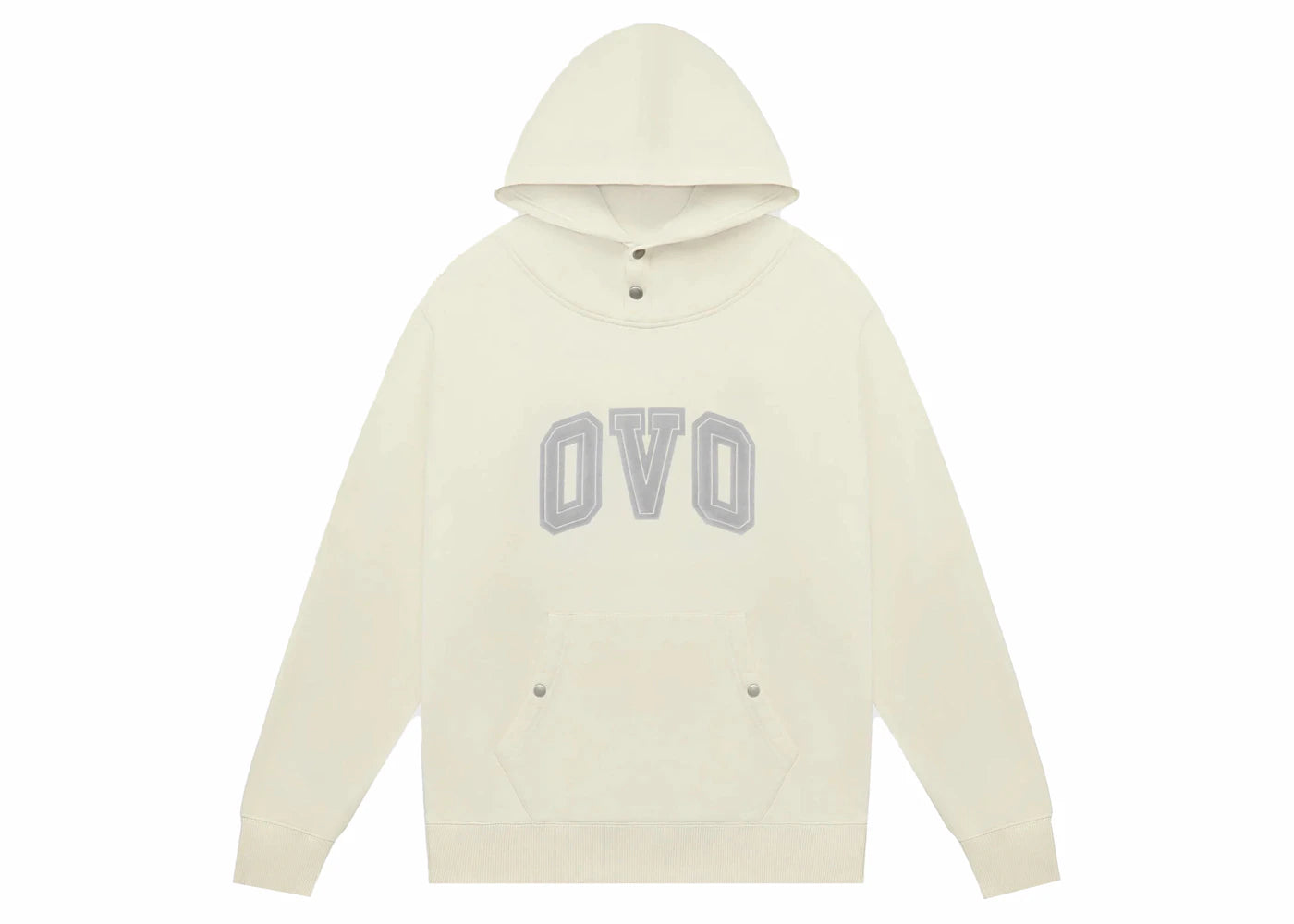 OVO Heavyweight Fleece Snap Hoodie Stone