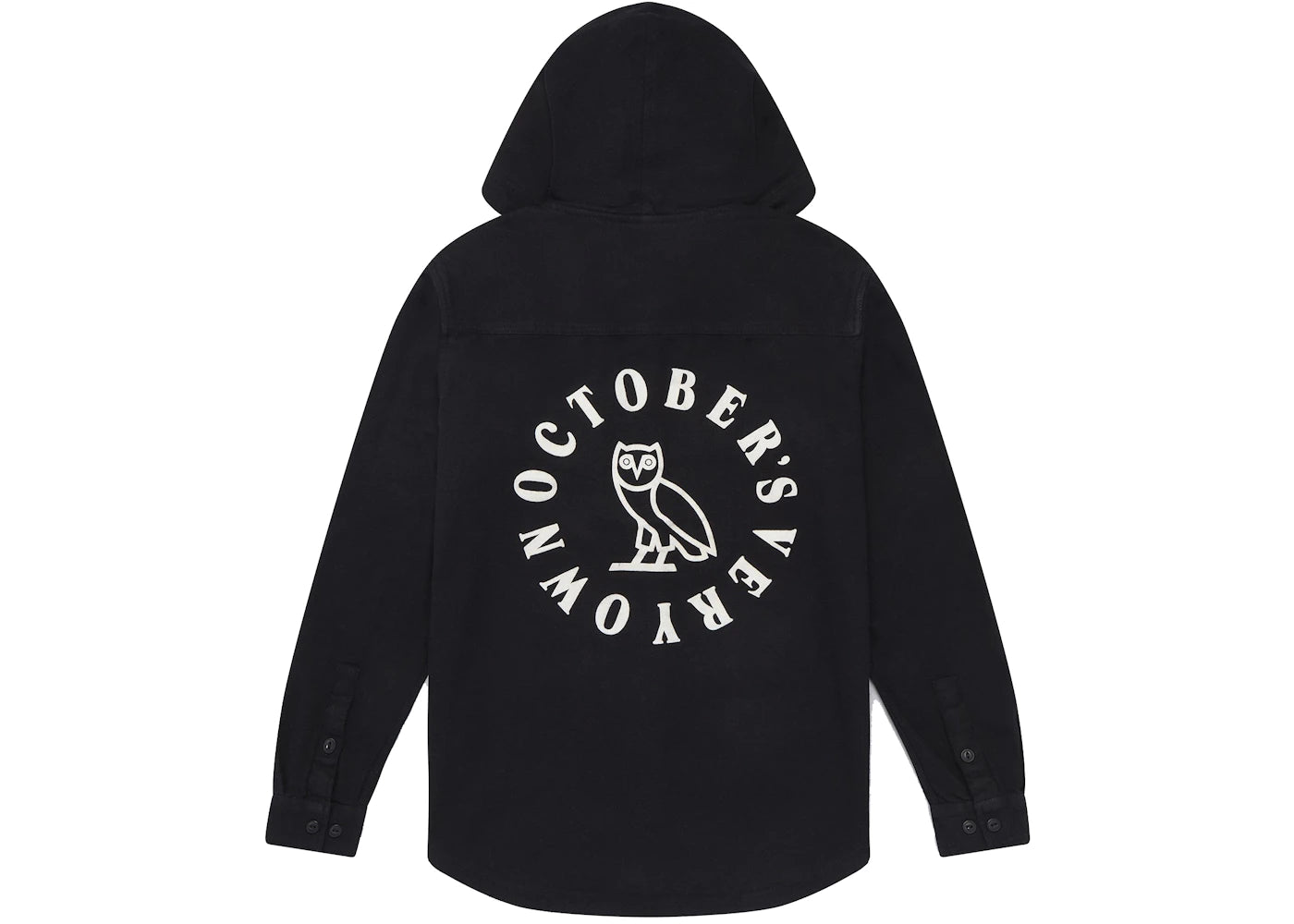 OVO Hooded Flannel Shirt Black