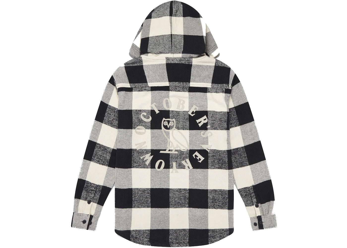 OVO Hooded Flannel Shirt Cream Buffalo Plaid