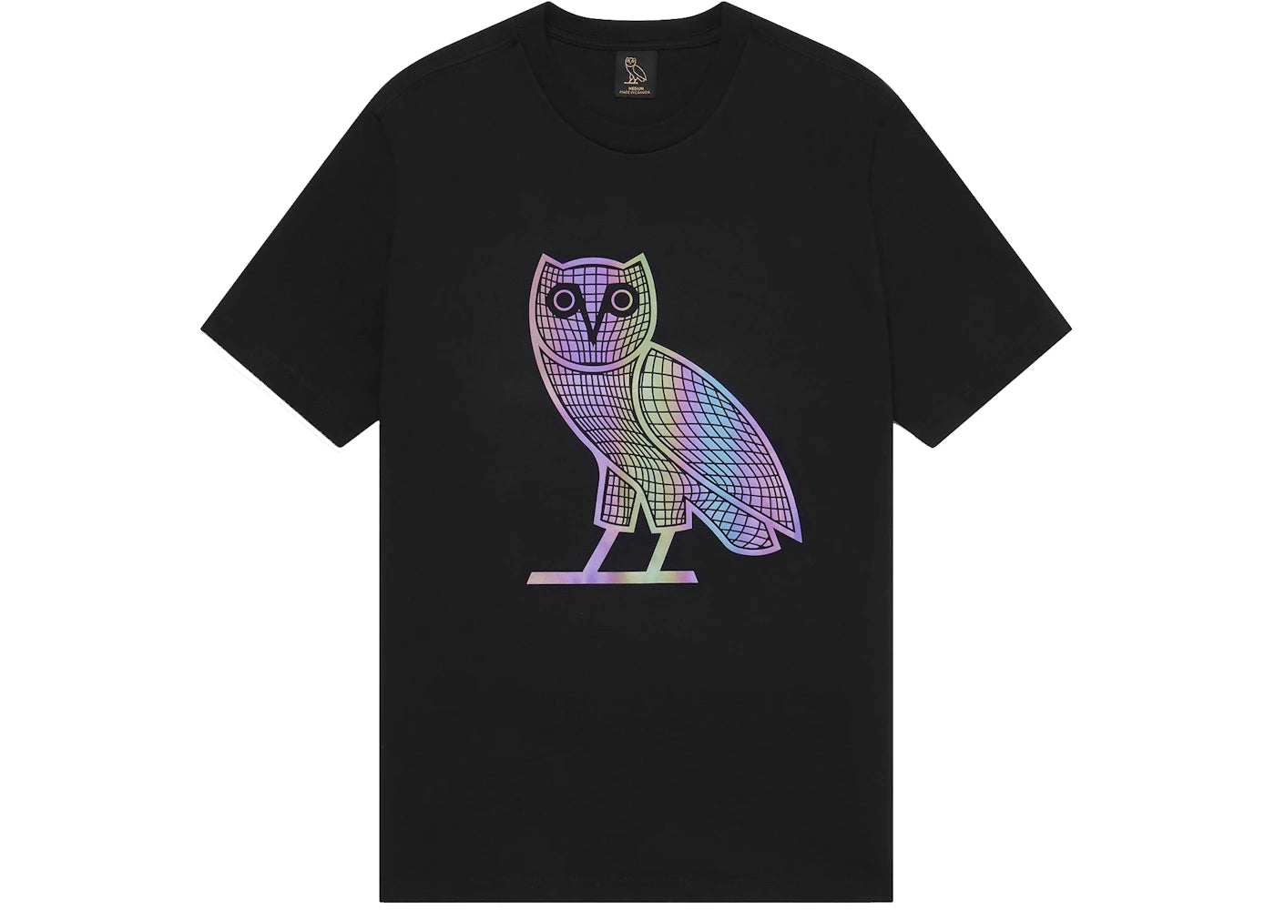 OVO Iridescent Grid Owl T-shirt Black