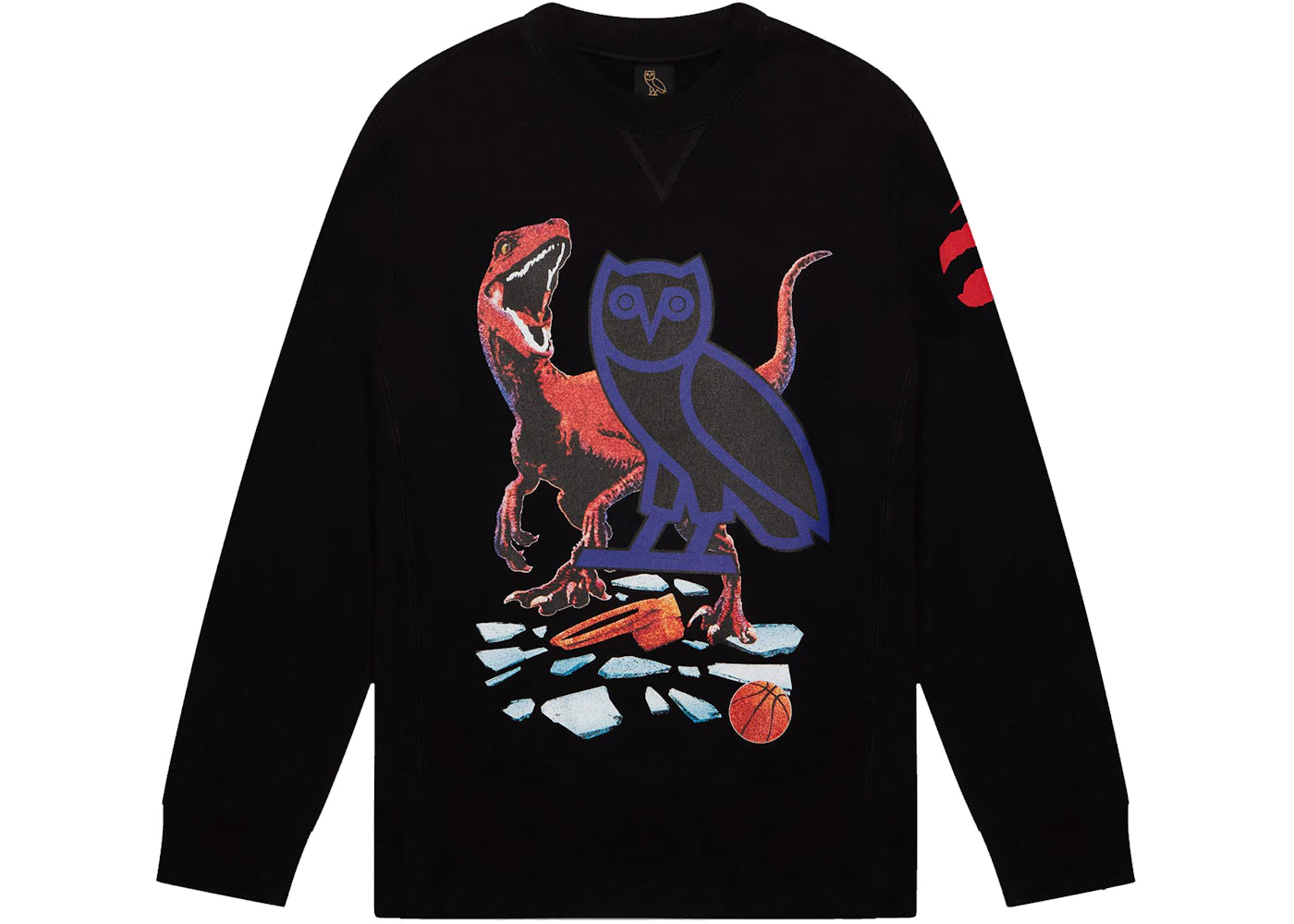 OVO Jurassic Park Shattered Backboard Crewneck Black