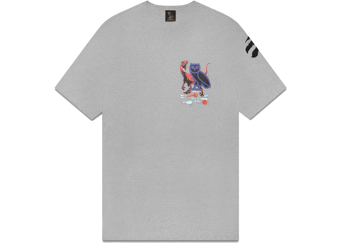 OVO Jurassic Park Shattered Backboard T-shirt Heather Grey