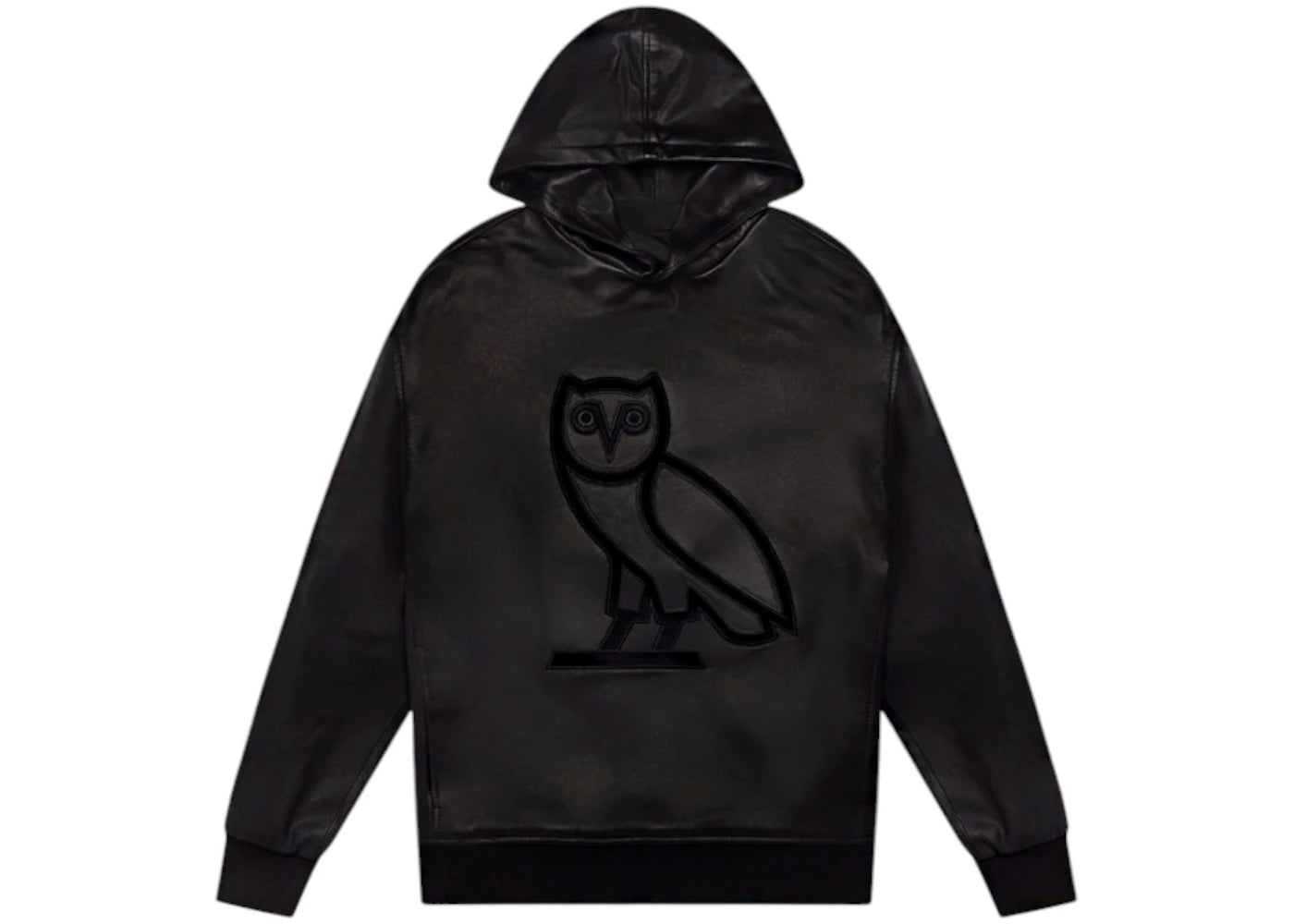 OVO Leather OG Owl Hoodie Black