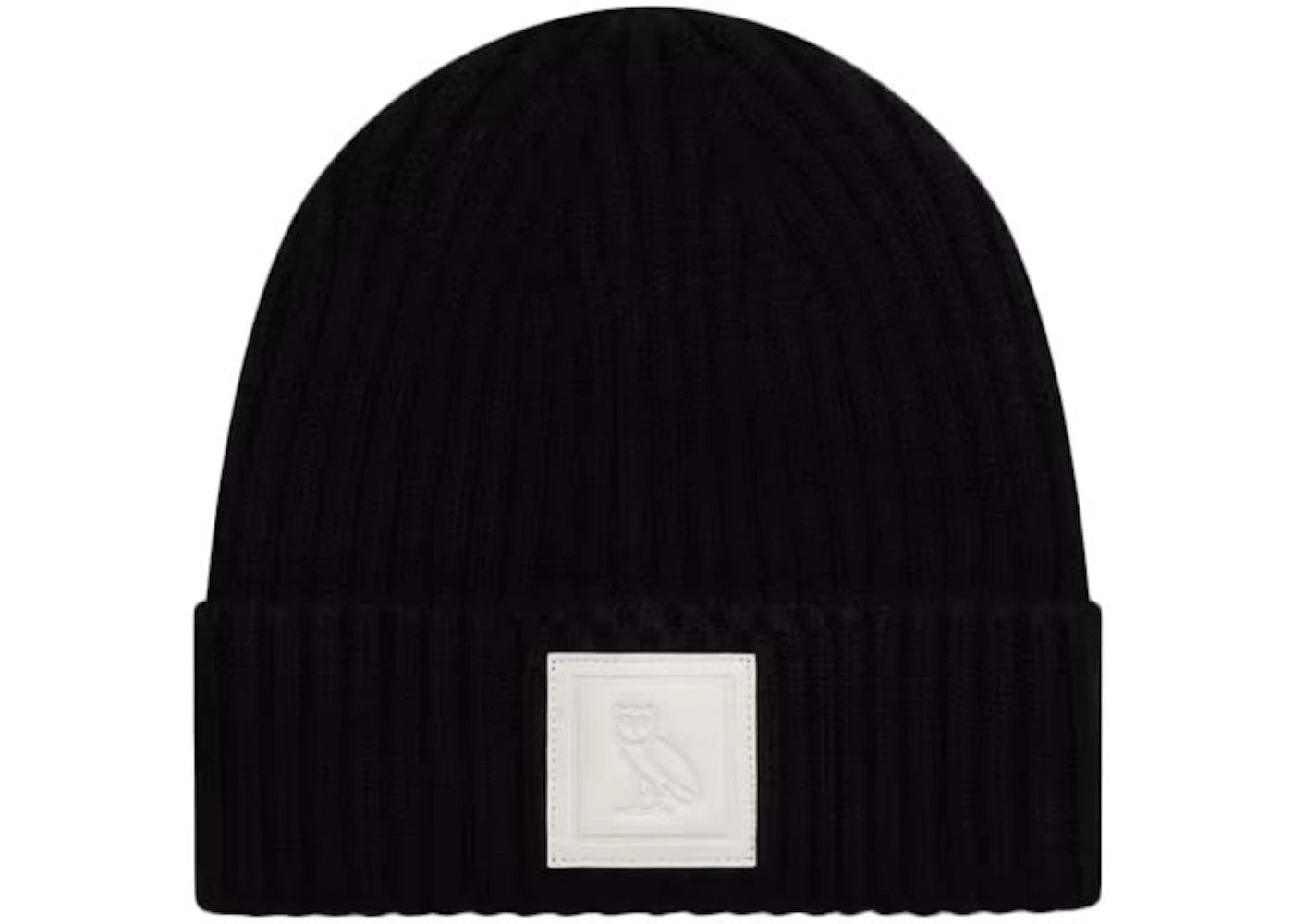 OVO Leather Patch Beanie Black