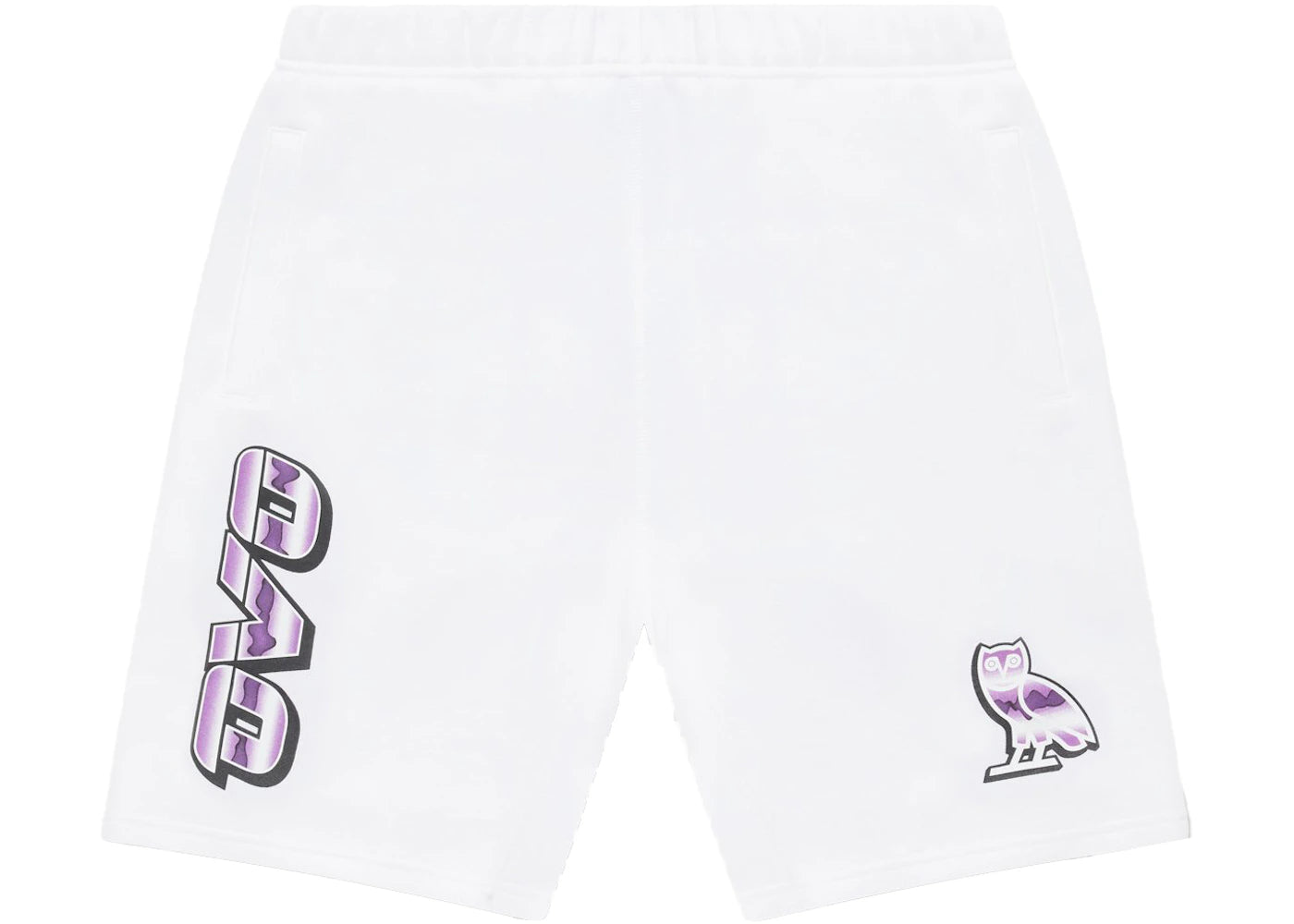 OVO Liquid Chrome Owl Sweatshort White