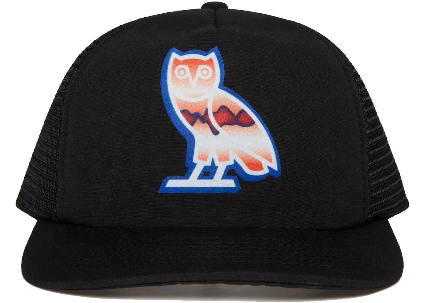 OVO Liquid Chrome Owl Trucker Hat Black