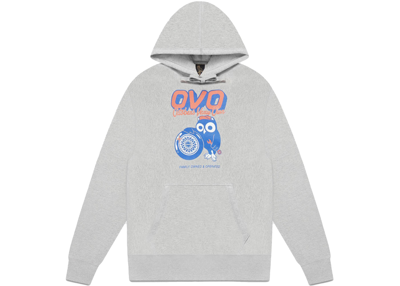 OVO Mechanic Owl Hoodie Heather Grey