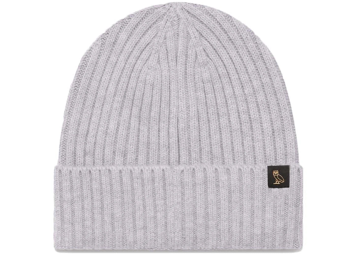 OVO Merino Wool Ribbed Beanie Grey