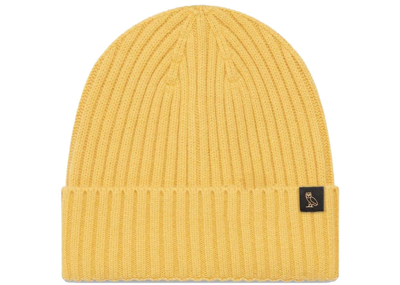 OVO Merino Wool Ribbed Beanie Yellow