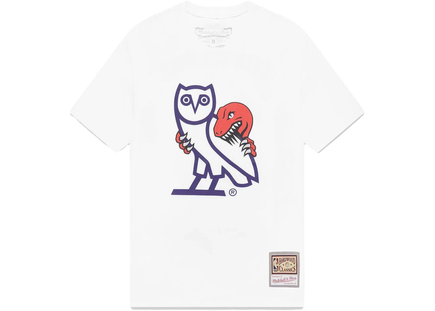 OVO Mitchell And Ness '95 Raptors OG Owl T-Shirt White