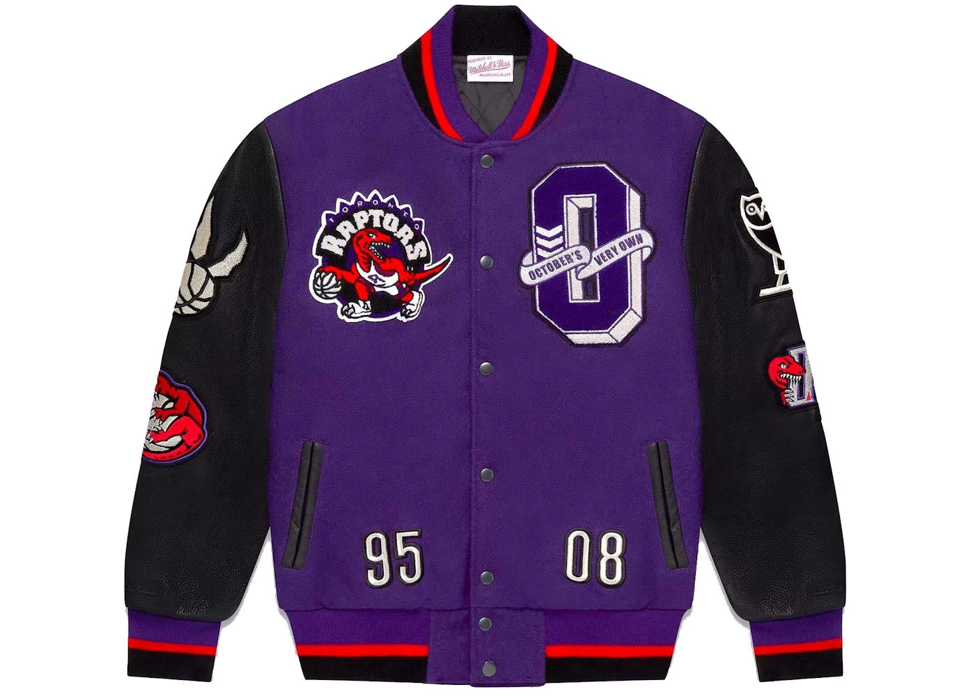 OVO Mitchell And Ness '95 Raptors Varsity Jacket Purple