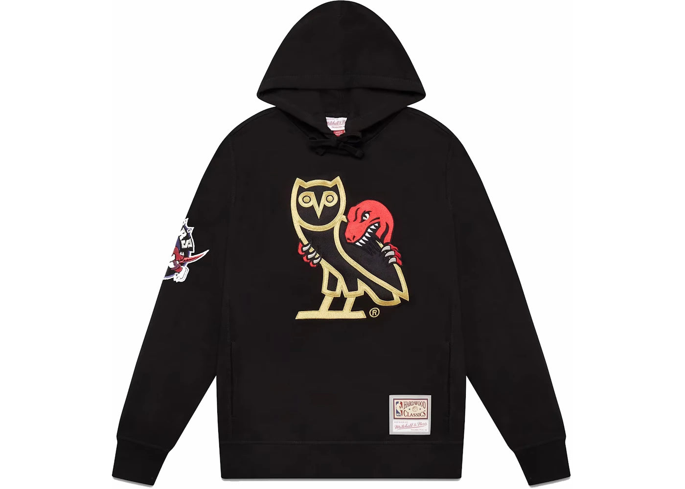 OVO Mitchell & Ness 1995 Raptors OG Owl Hoodie Black