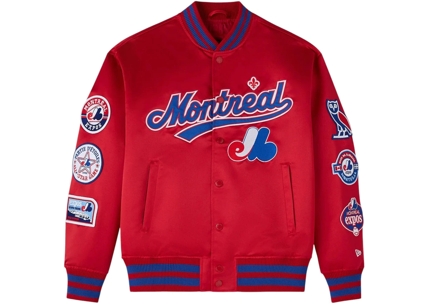 OVO Mlb New Era Montreal Expos Varsity Jacket Red