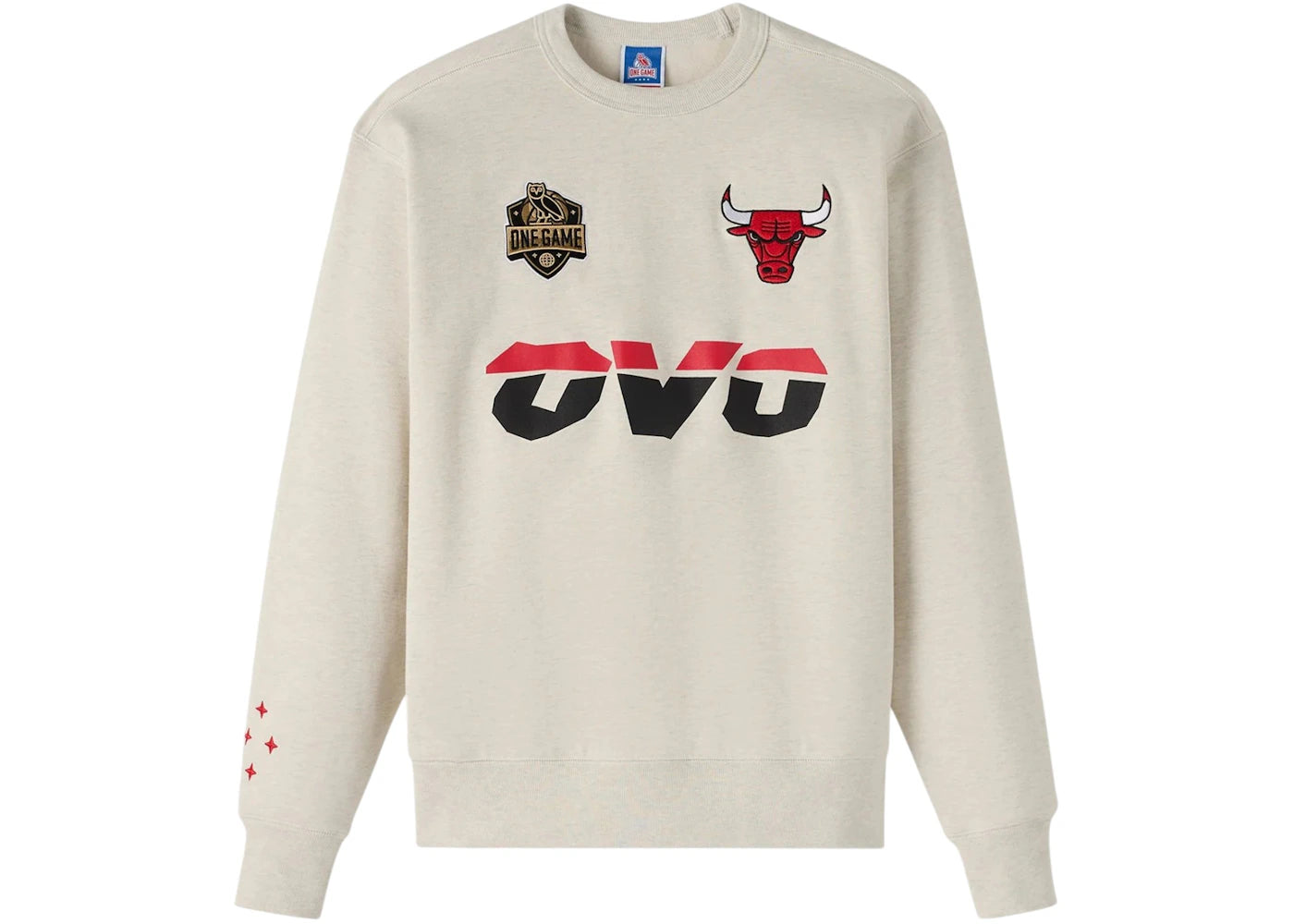 OVO NBA Chicago Bulls Crewneck Pearl Grey