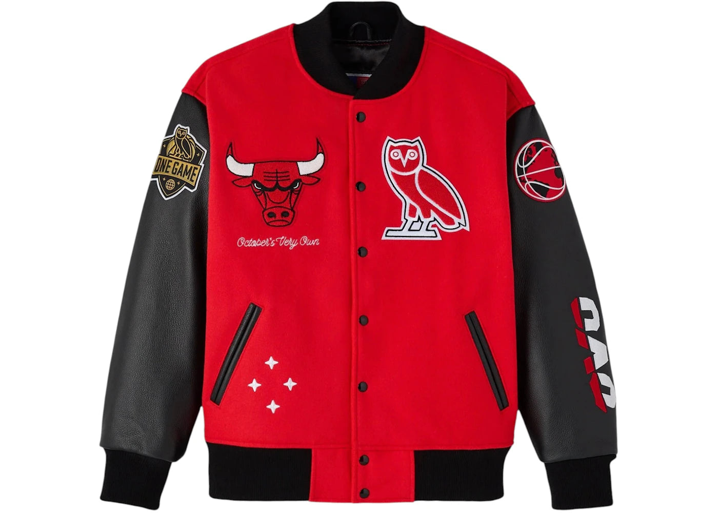 OVO NBA Chicago Bulls Varsity Jacket Red