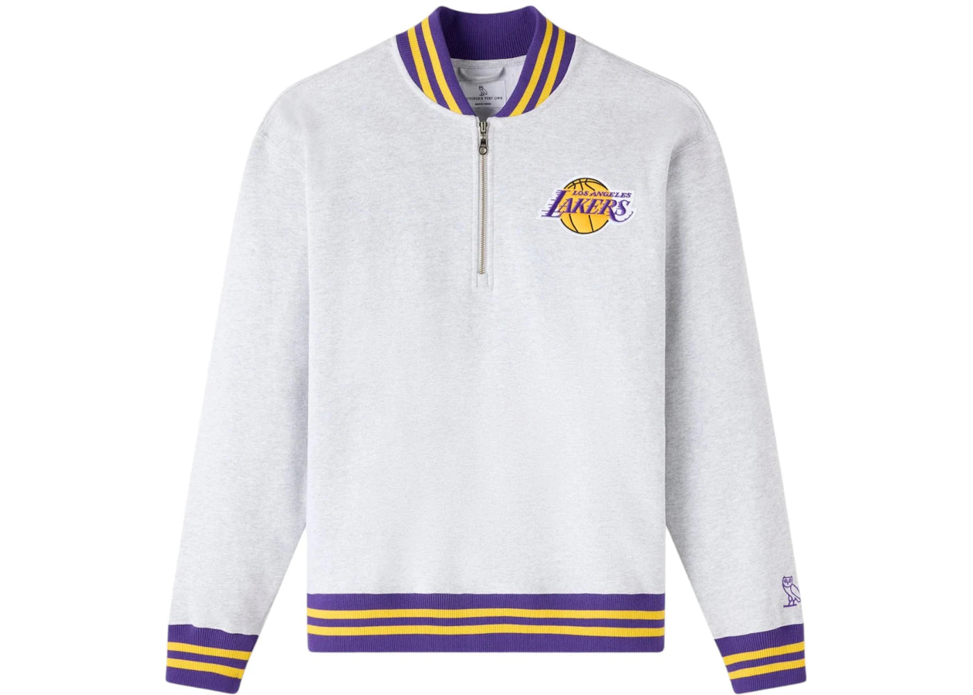 OVO NBA Los Angeles Lakers Quarter-Zip Quarter Zip Mockneck Sweatshirt Ash Heather Grey