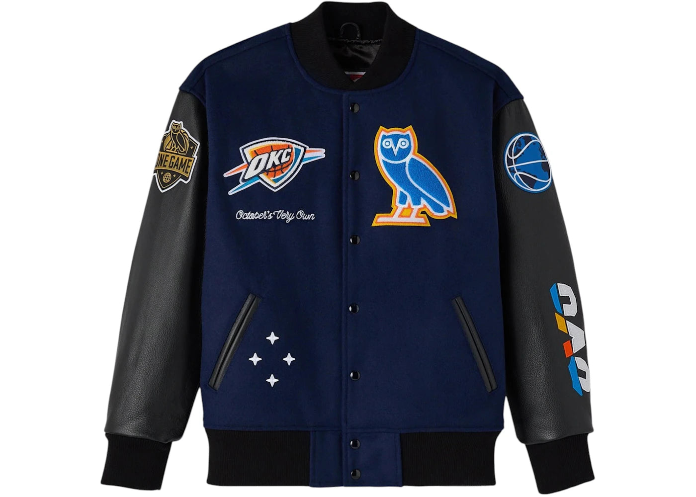 OVO NBA Oklahoma City Thunder Varsity Jacket Navy