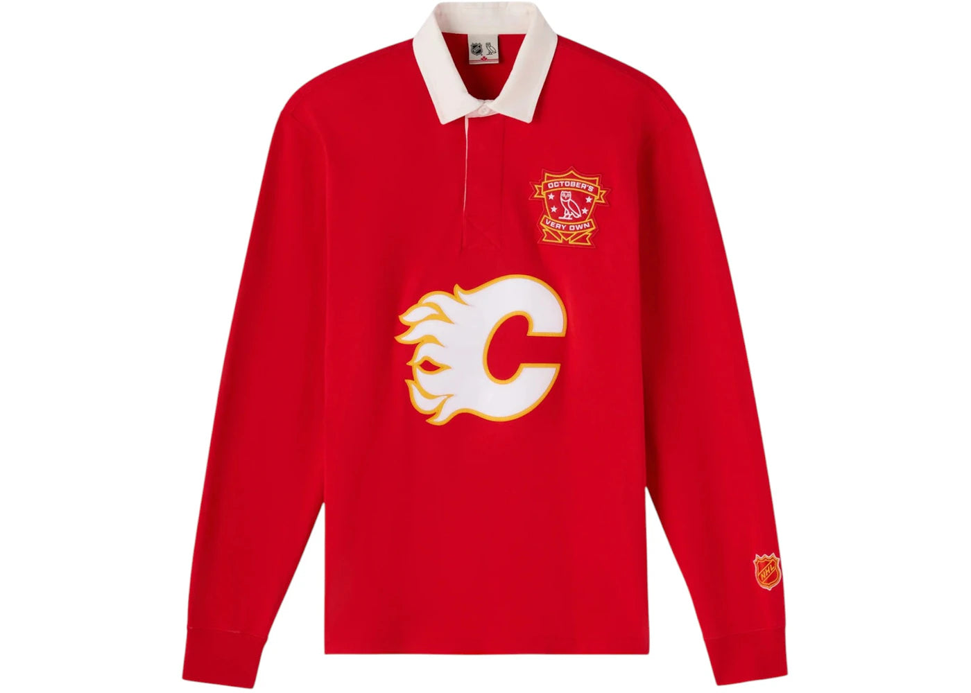 OVO NHL Calgary Flames Rugby Polo Red