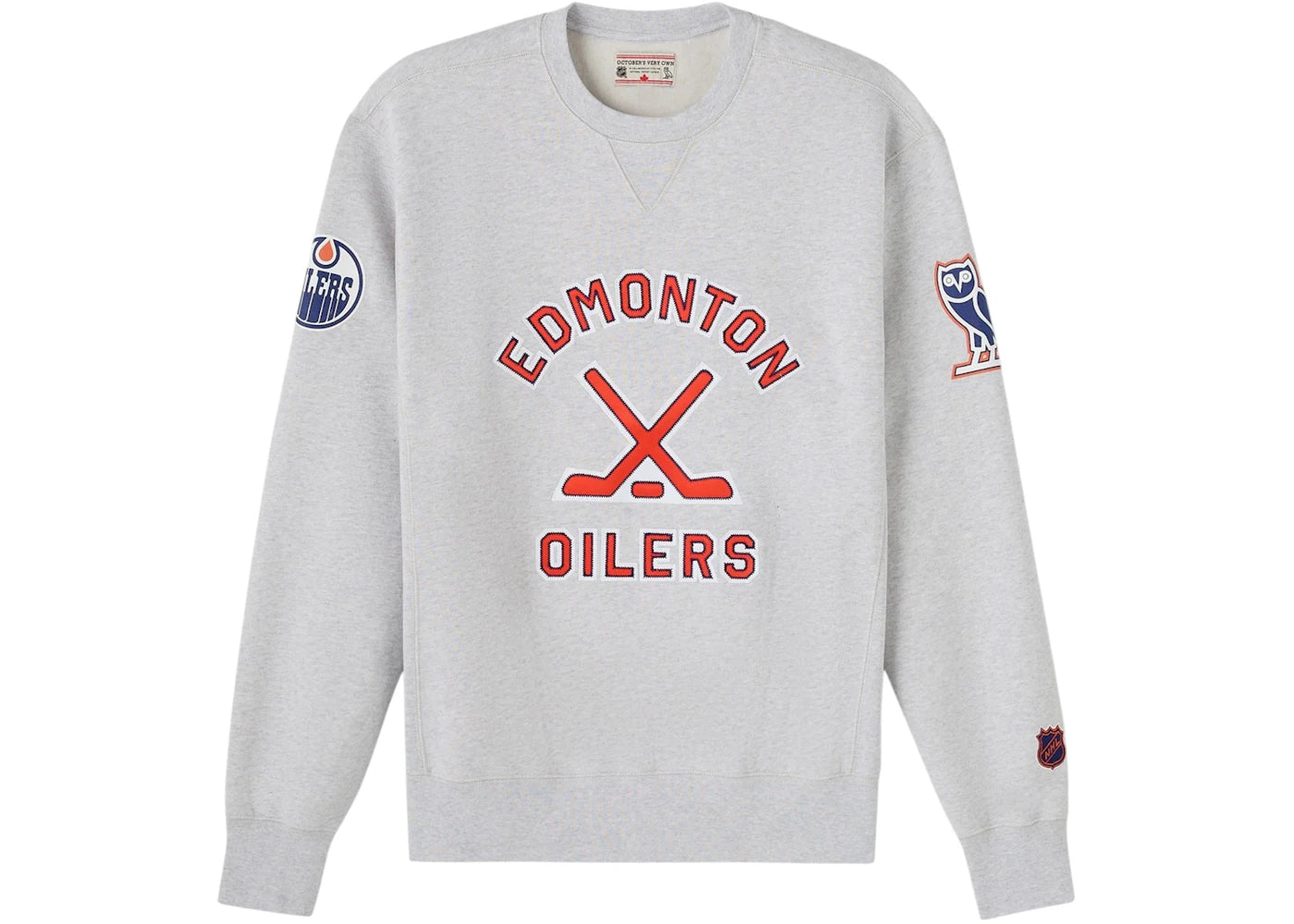 OVO NHL Edmonton Oilers Crewneck Ash Heather