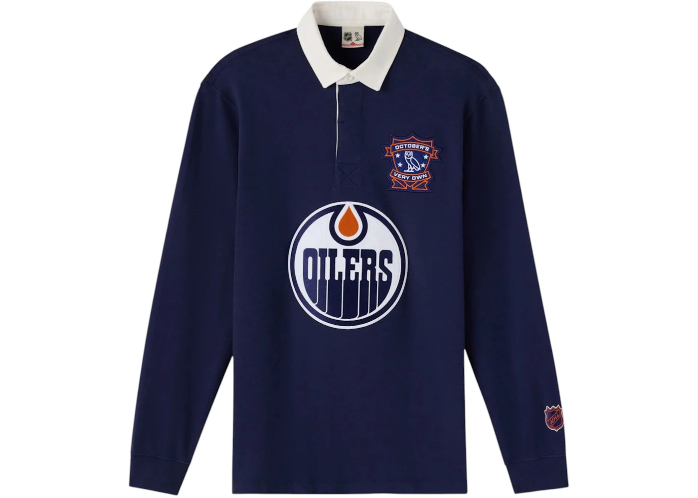 OVO NHL Edmonton Oilers Rugby Polo Navy