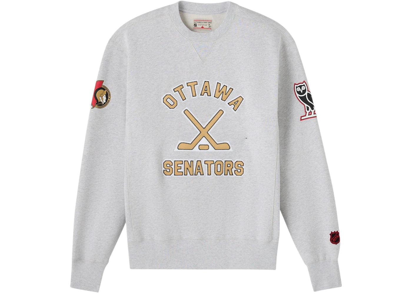 OVO NHL Ottawa Senators Crewneck Ash Heather