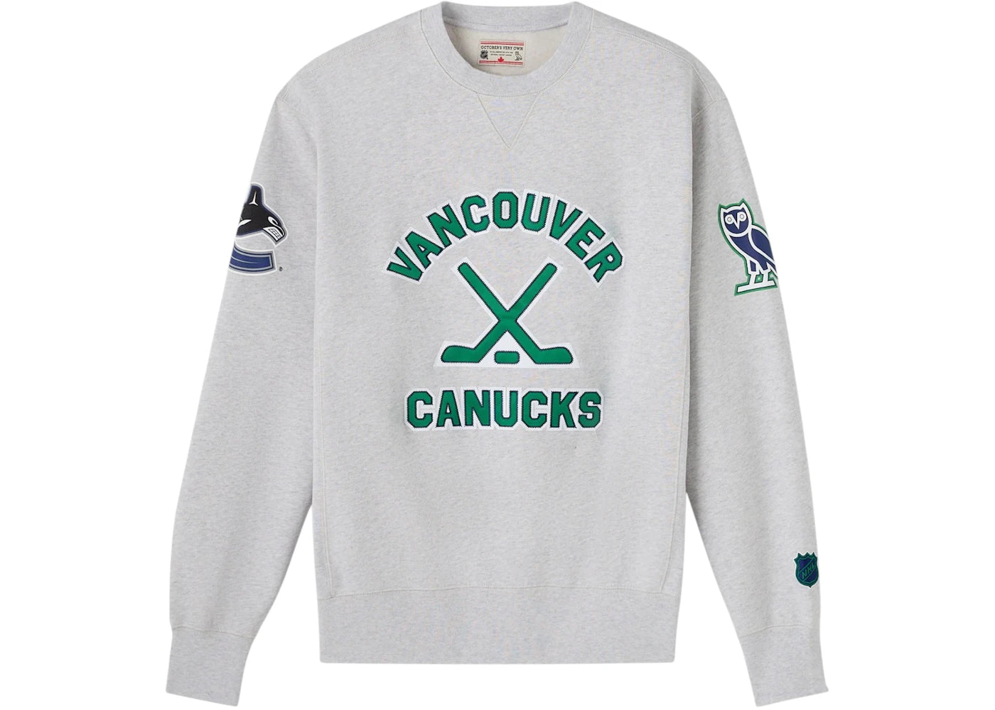 OVO NHL Vancouver Canucks Crewneck Ash Heather