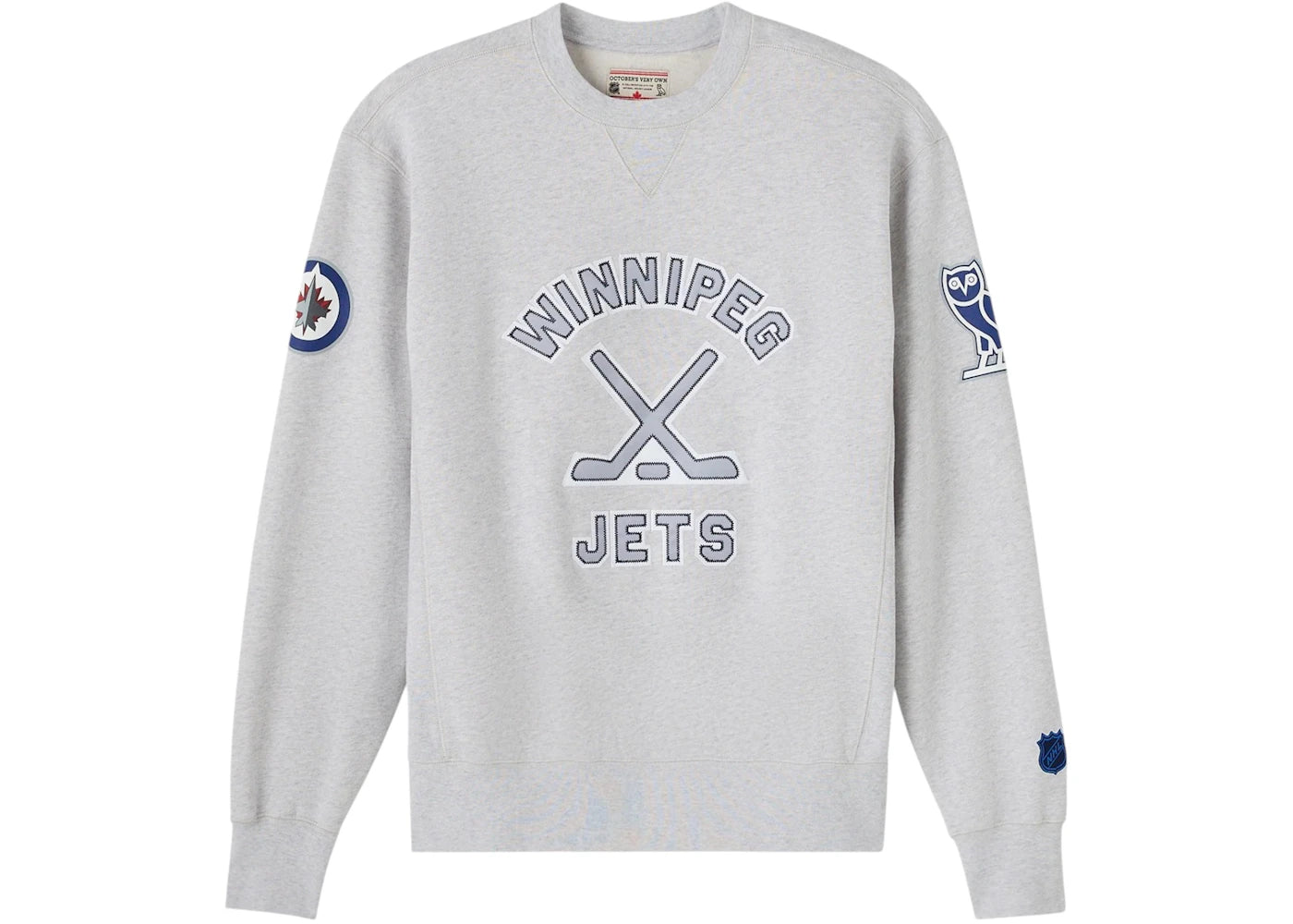 OVO NHL Winnipeg Jets Ash Crewneck Ash Heather