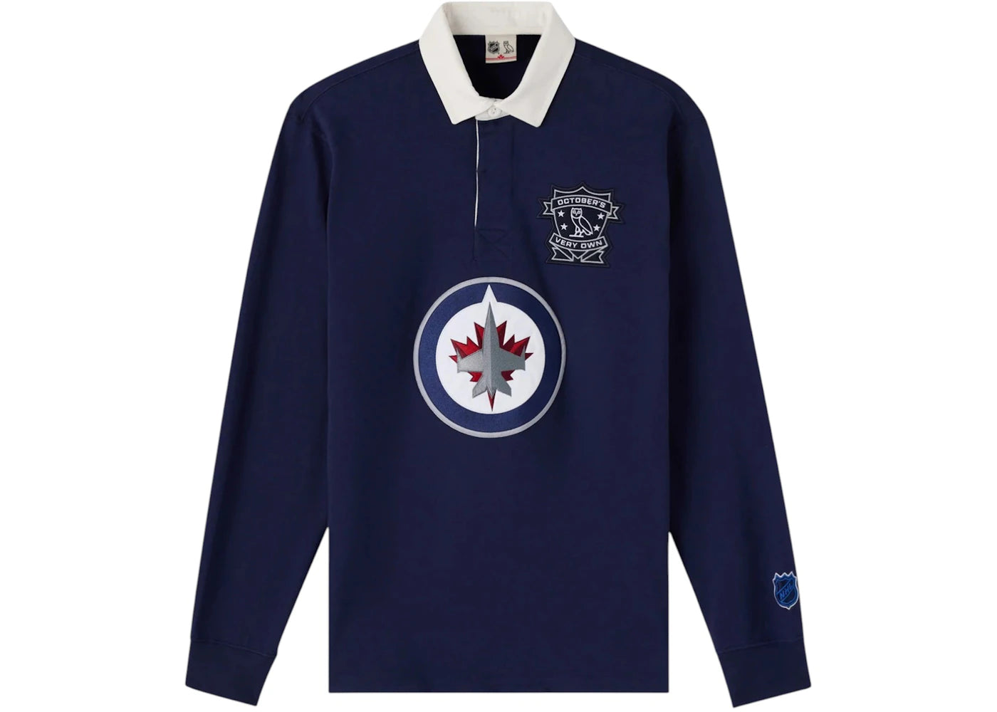 OVO NHL Winnipeg Jets Rugby Polo Navy