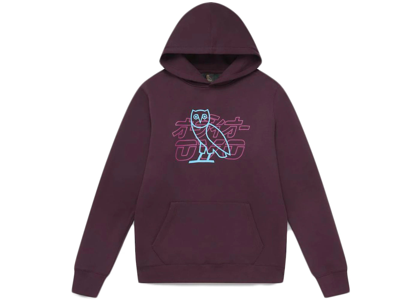 OVO Neon Light Hoodie Wine/Pine