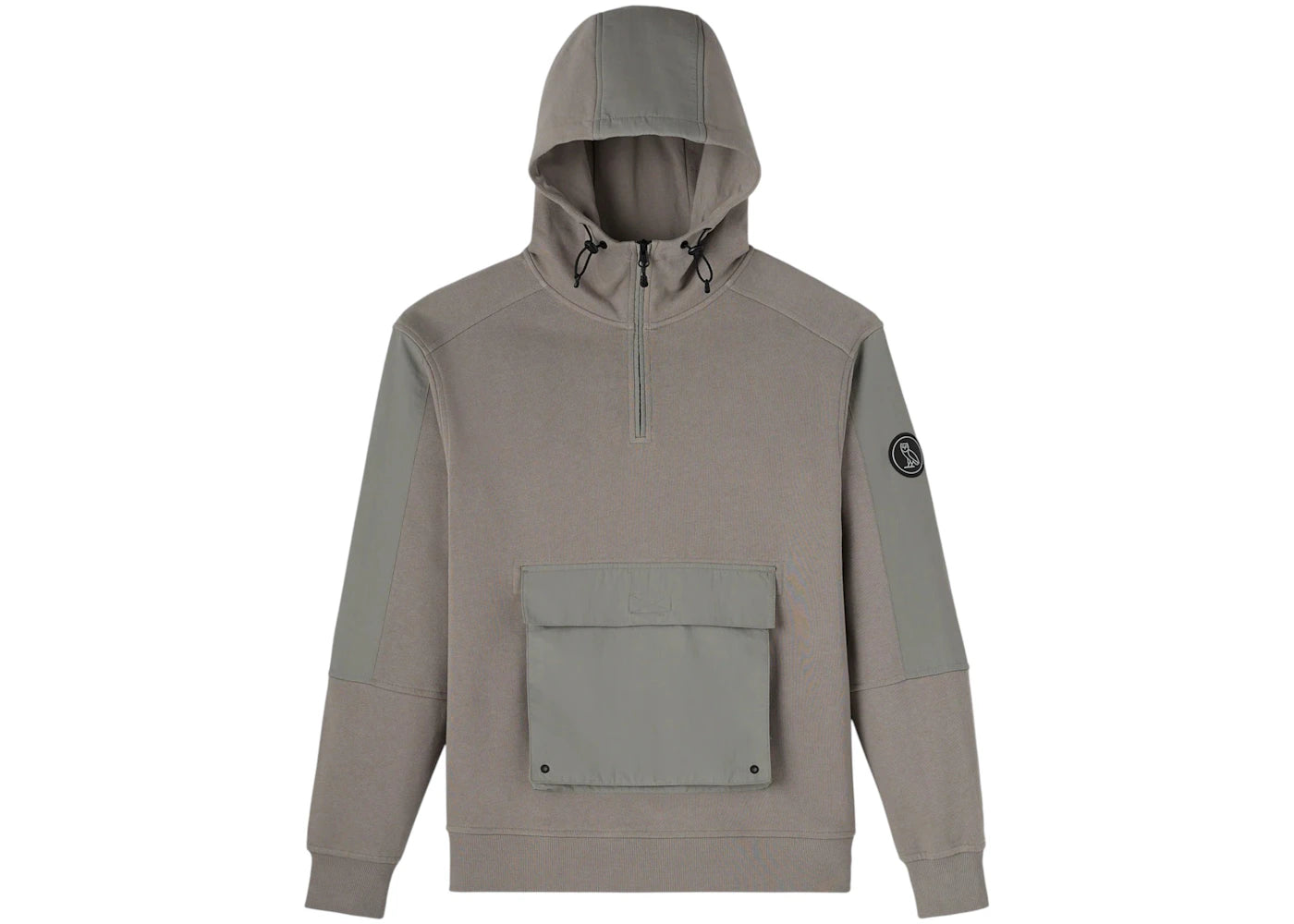 OVO Nylon Overlay Quarter-Zip Hoodie Moon Rock
