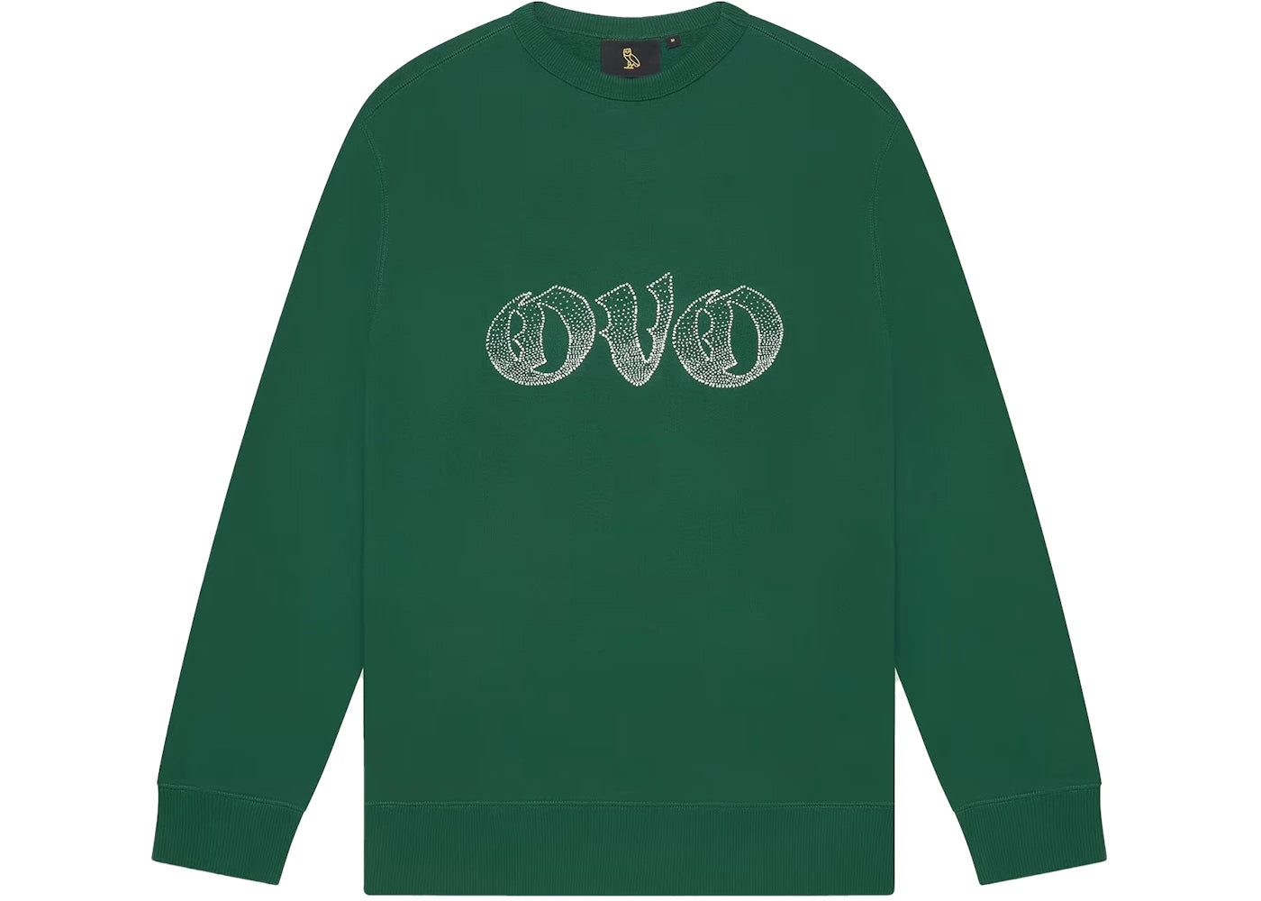 OVO Old English Rhinestone Crewneck Dark Green