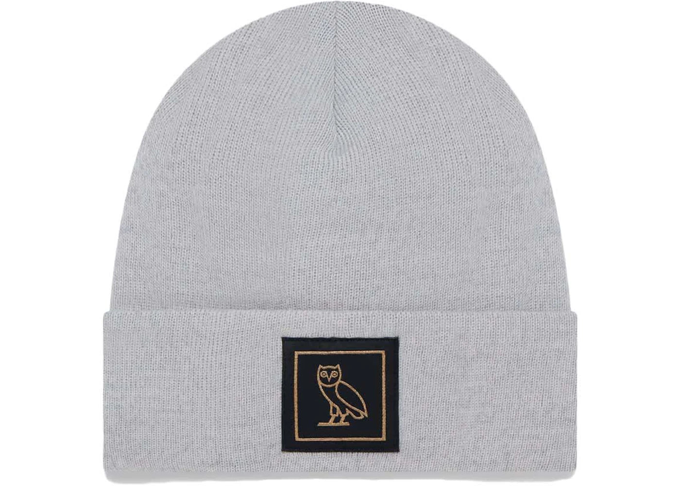 OVO Owl Badge Wool Beanie Heather Grey