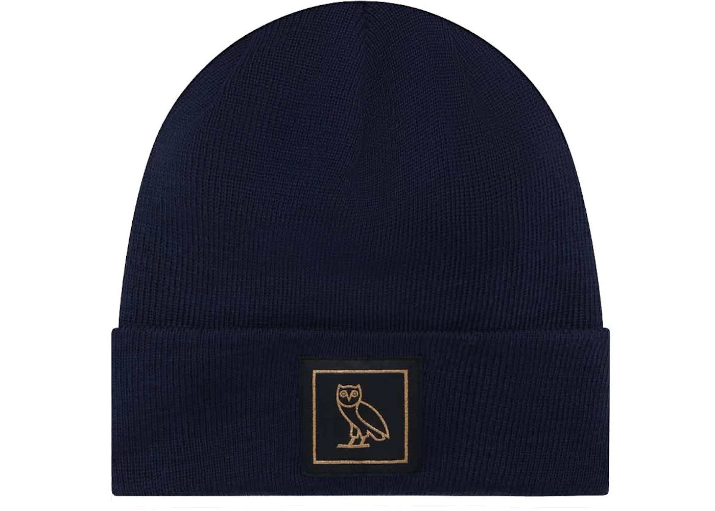 OVO Owl Badge Wool Beanie Navy