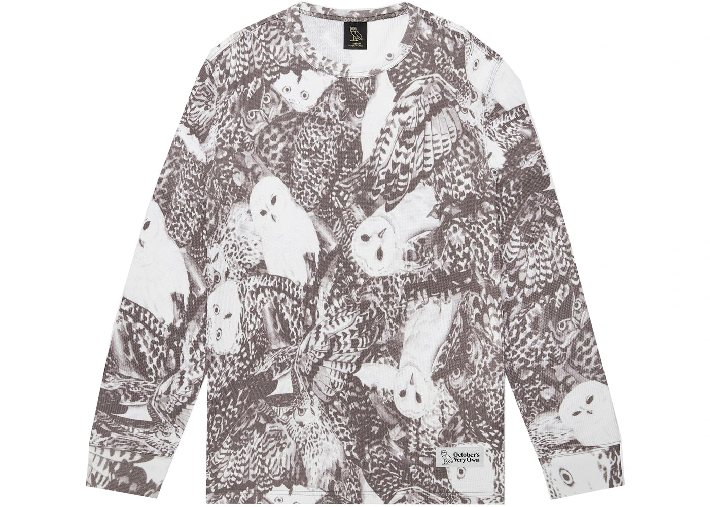 OVO Owl Camo Longsleeve Thermal Grayscale Camo