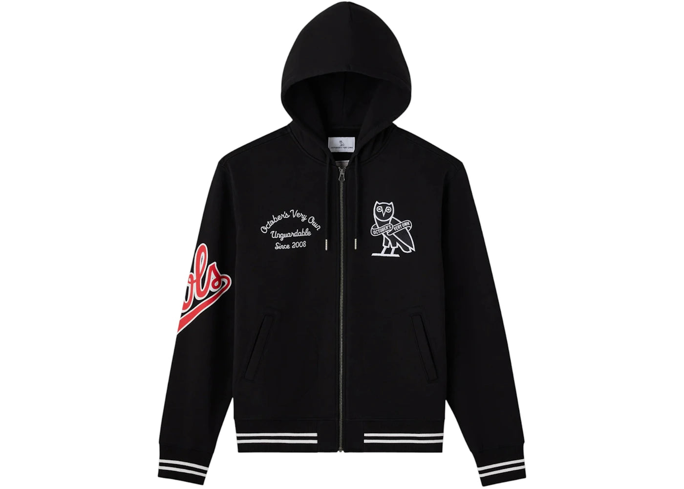 OVO Owls Varsity Full-Zip Hoodie Black