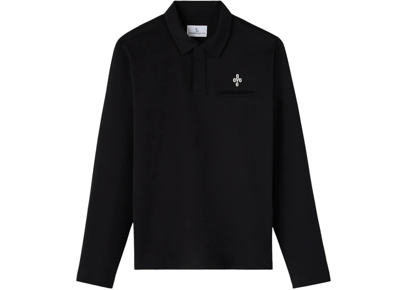 OVO Pom Pom Long-Sleeve Polo Black