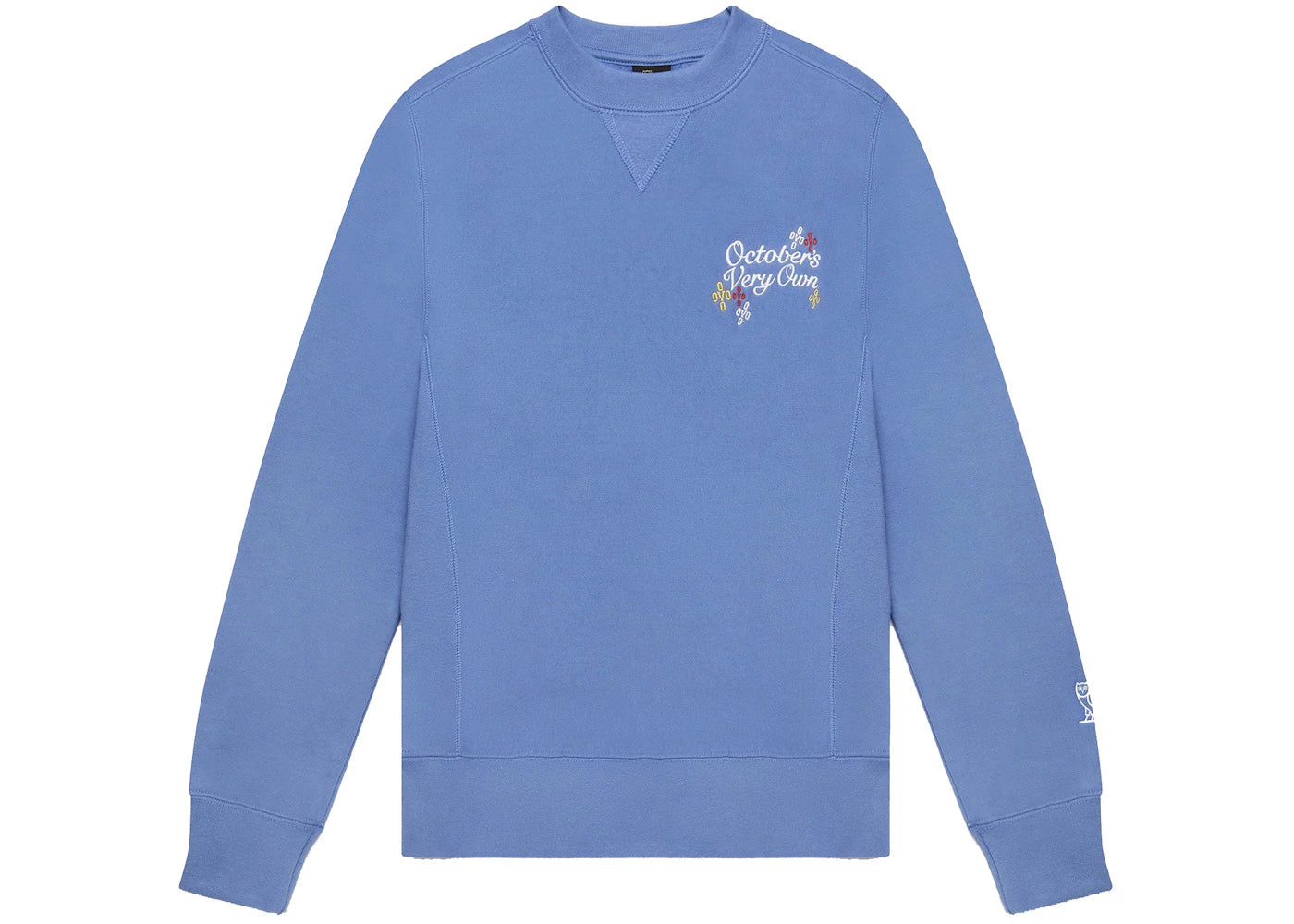 OVO Pompom Script Crewneck Steel Blue