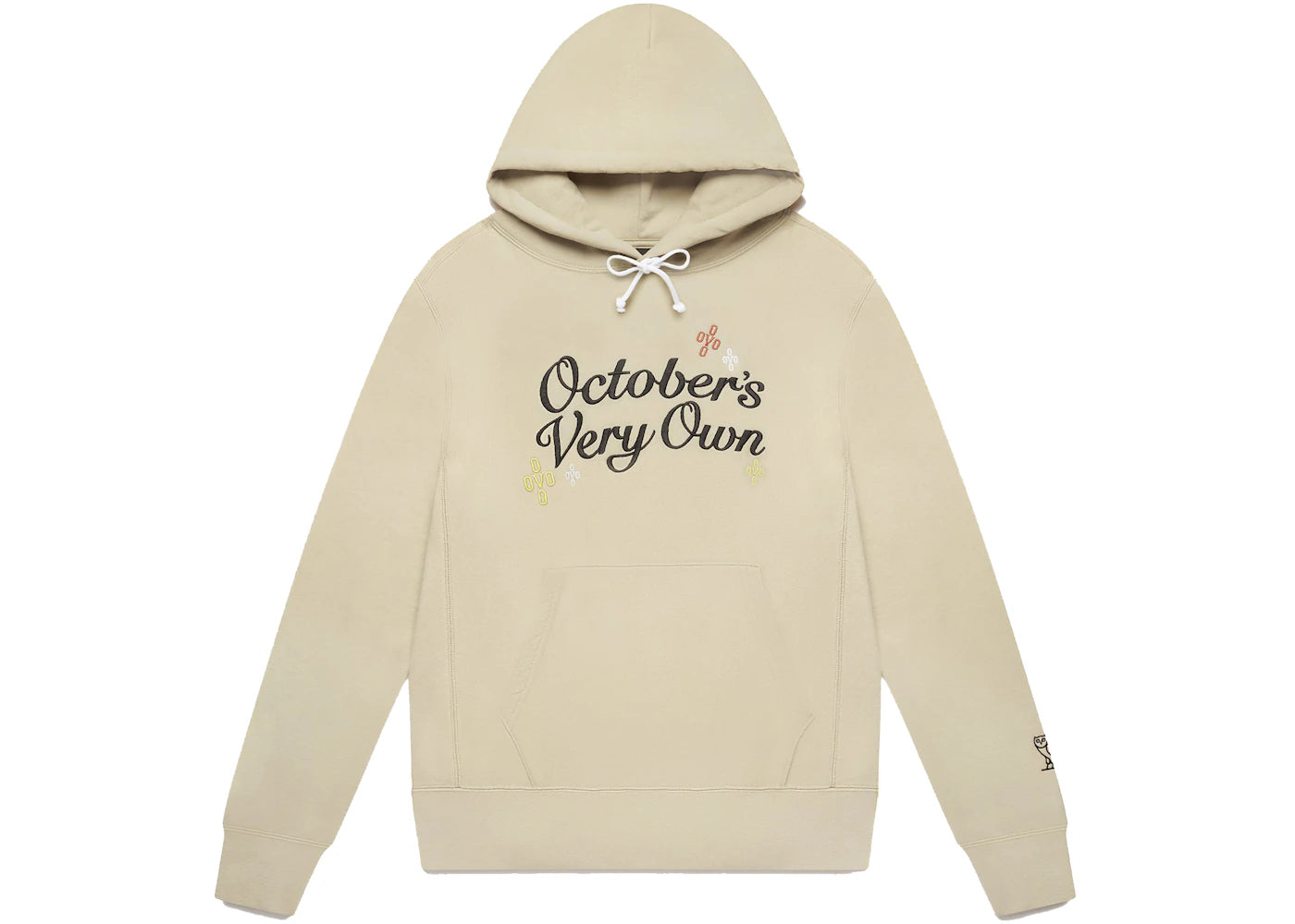 OVO Pompom Script Hoodie Beige